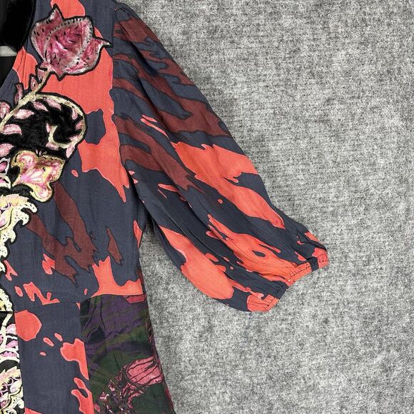 Soft Surroundings Dress Women 8 Red Black Velvet Panel BoHo Maxi Epiphany - Picture 3 of 16